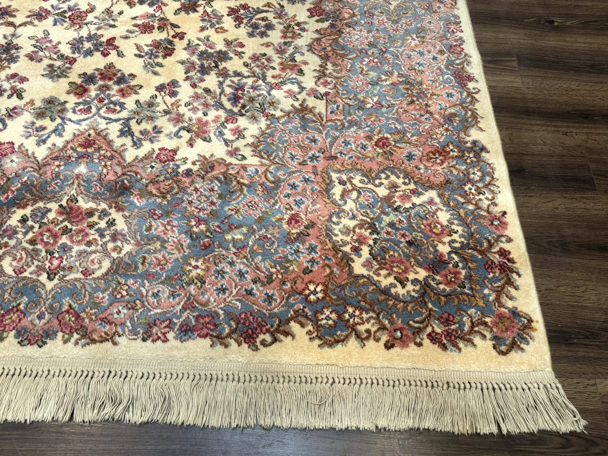 8.8 x 10.6 Karastan Kirman Rug #788, Wool Vintage Discontinued Floral Carpet - Nuvé