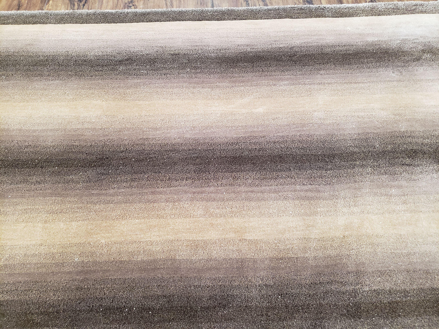 Vintage Safavieh Tibetan Indian Rug 6x9, Nepal Rug, Handmade, Striped Rug, Brown & Beige, 6x9 Oriental Carpet, Wool, Soft - Nuvé