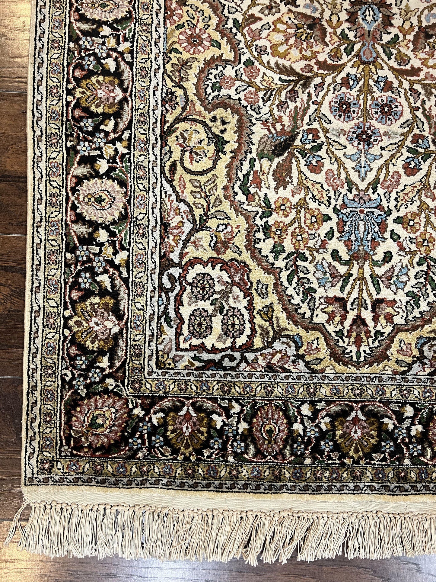 Turkish Kayseri Silk Rug 3x5, Tree of Life Silk Oriental Carpet, Birds Persian Vase Design, Hand Knotted Vintage Fine Rug, 340 KPSI - Nuvé