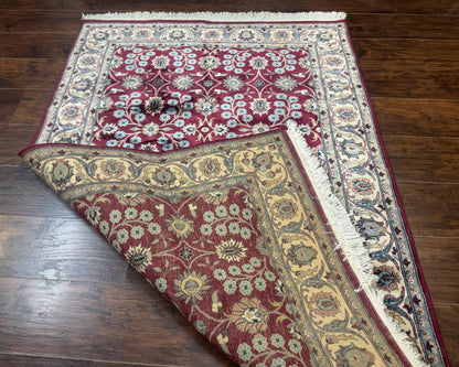 Pak Persian Rug 4x6, Floral Allover, Vintage Wool Carpet, Plum and Ivory - Nuvé