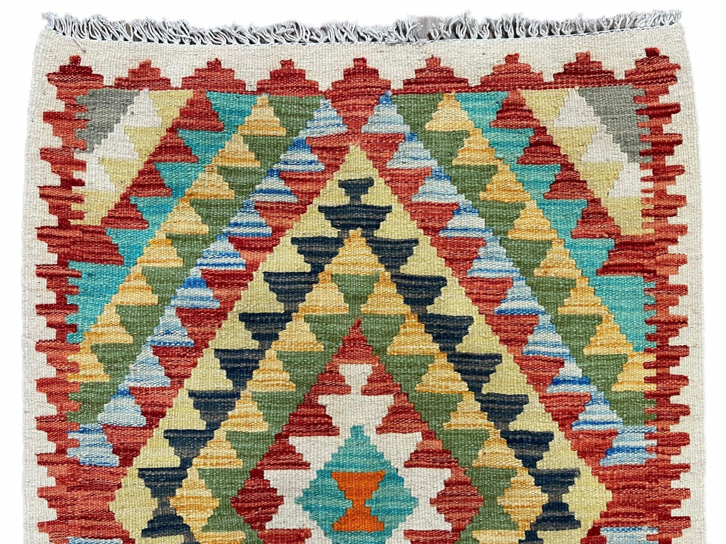 Small Kilim Rug 2x3 Colorful Turkish Kilim Accent Rug New Flatweave Wool Kilim Chobi Kilim Diamond Zigzag Playroom Rug - Nuvé