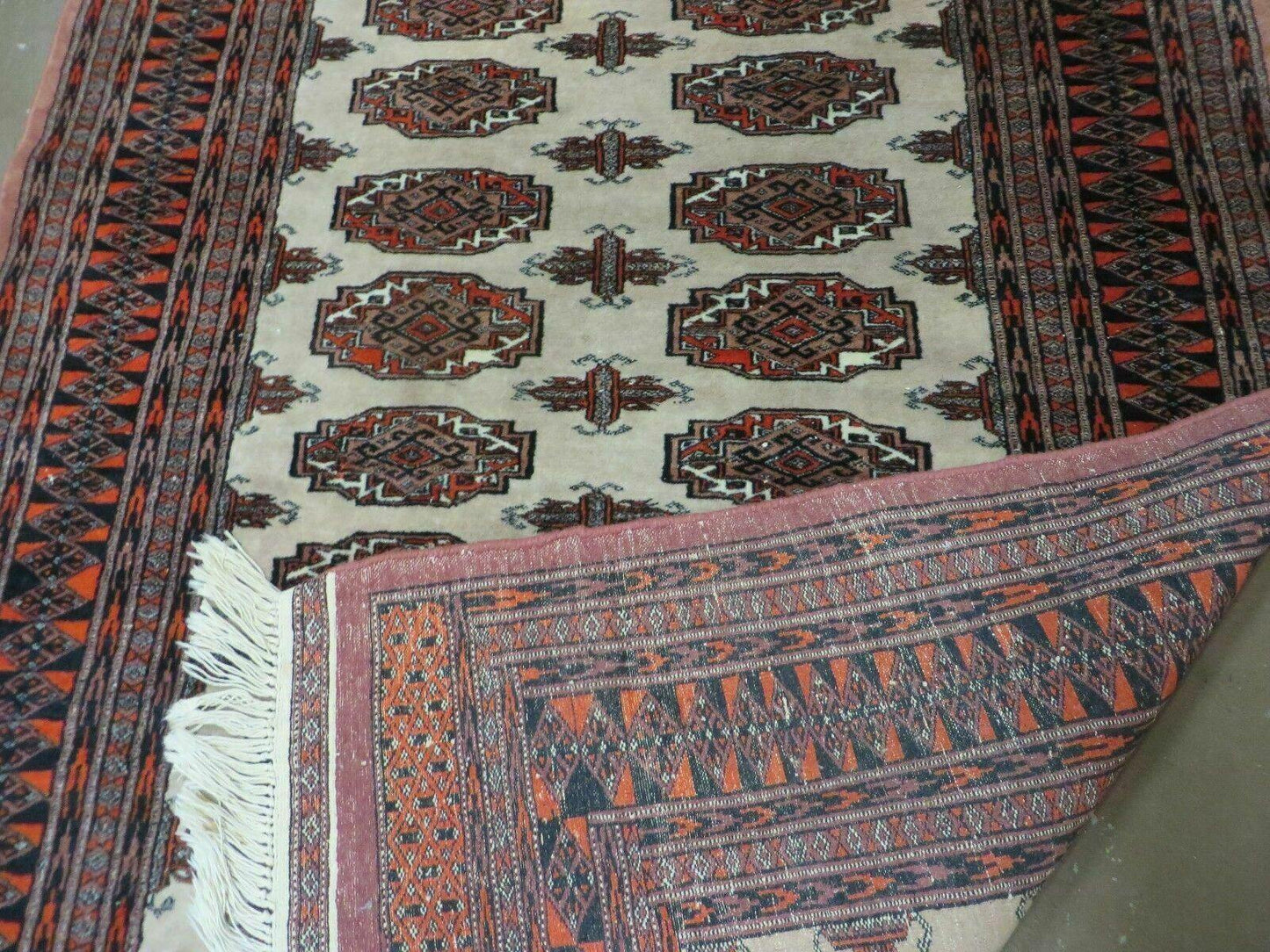 4' X 6' Vintage Handmade Bokhara Turkoman Pakistan Wool Rug Carpet Nice - Nuvé