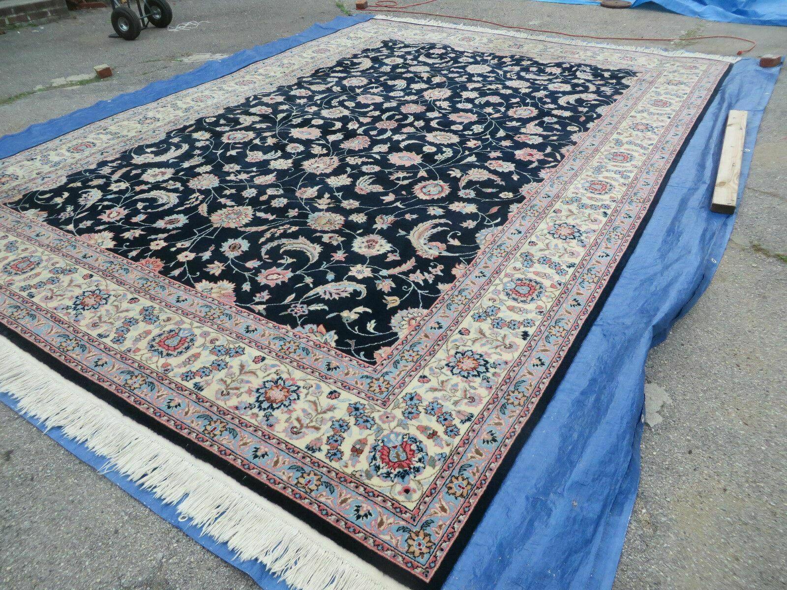 10' X 14' Vintage Handmade India Wool Hand Knotted Carpet Rug Organic Dyes Nice - Nuvé