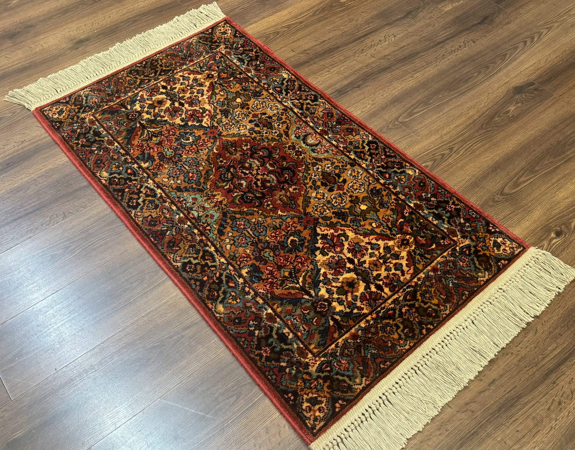 Karastan Rug 2.6 x 4 Multicolor Panel Kirman #717, Original 700 Series, Wool Pile Discontinued - Nuvé
