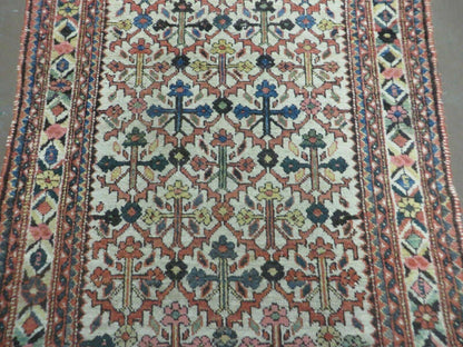 3' 3"X 10' Antique Handmade Caucasian Shirvan Wool Runner Rug Nice - Nuvé