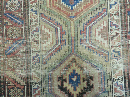3'4" X 12' Antique Hand Made Turkish Wool Rug Runner Carpet Camel Hair Nice