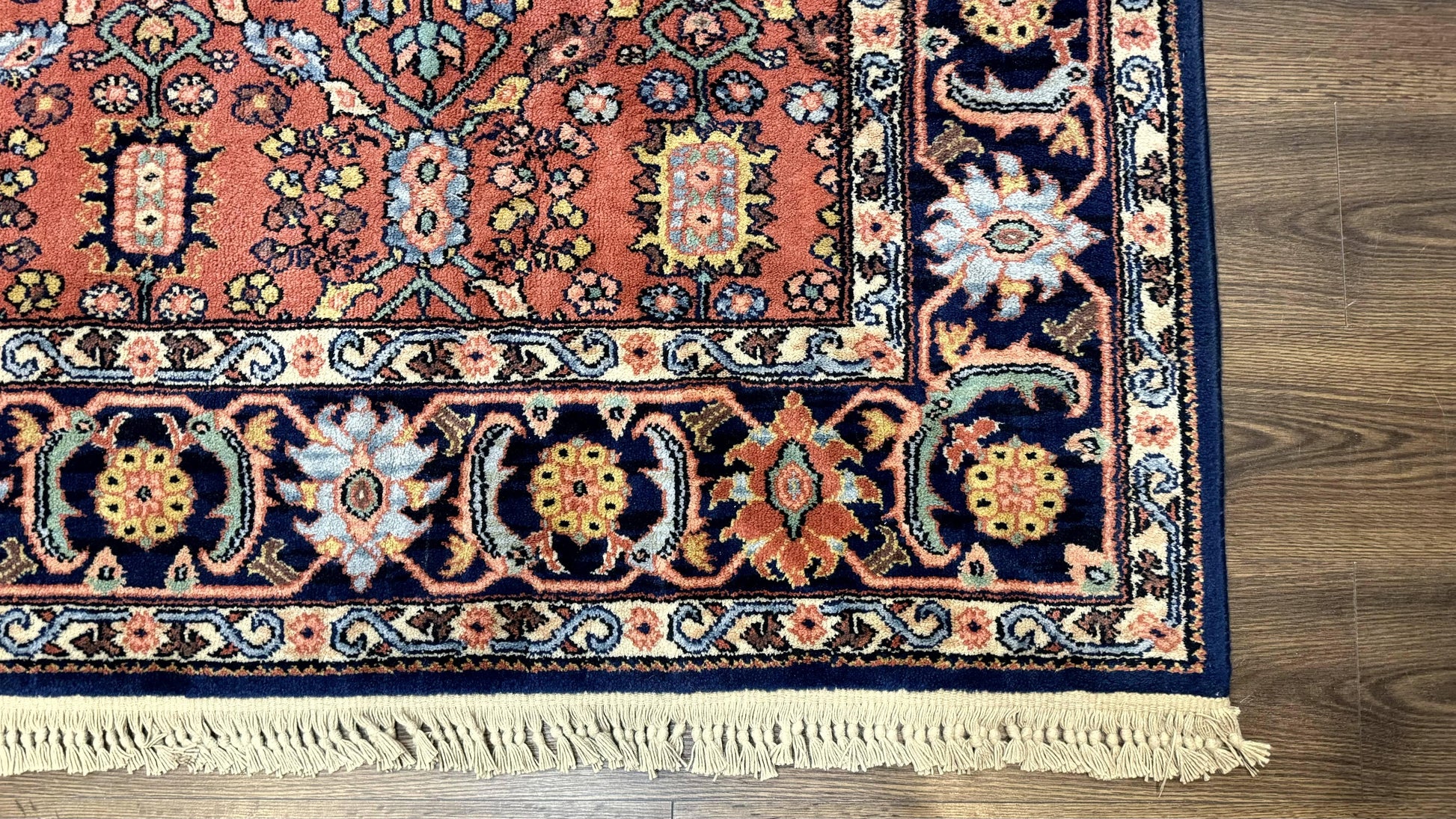 5.9 x 9 Karastan Serapi Rug #729, Wool Karastan Carpet, Original 700 Series, Red and Dark Blue, Discontinued, 6x9 Vintage Karastan, Rare - Nuvé
