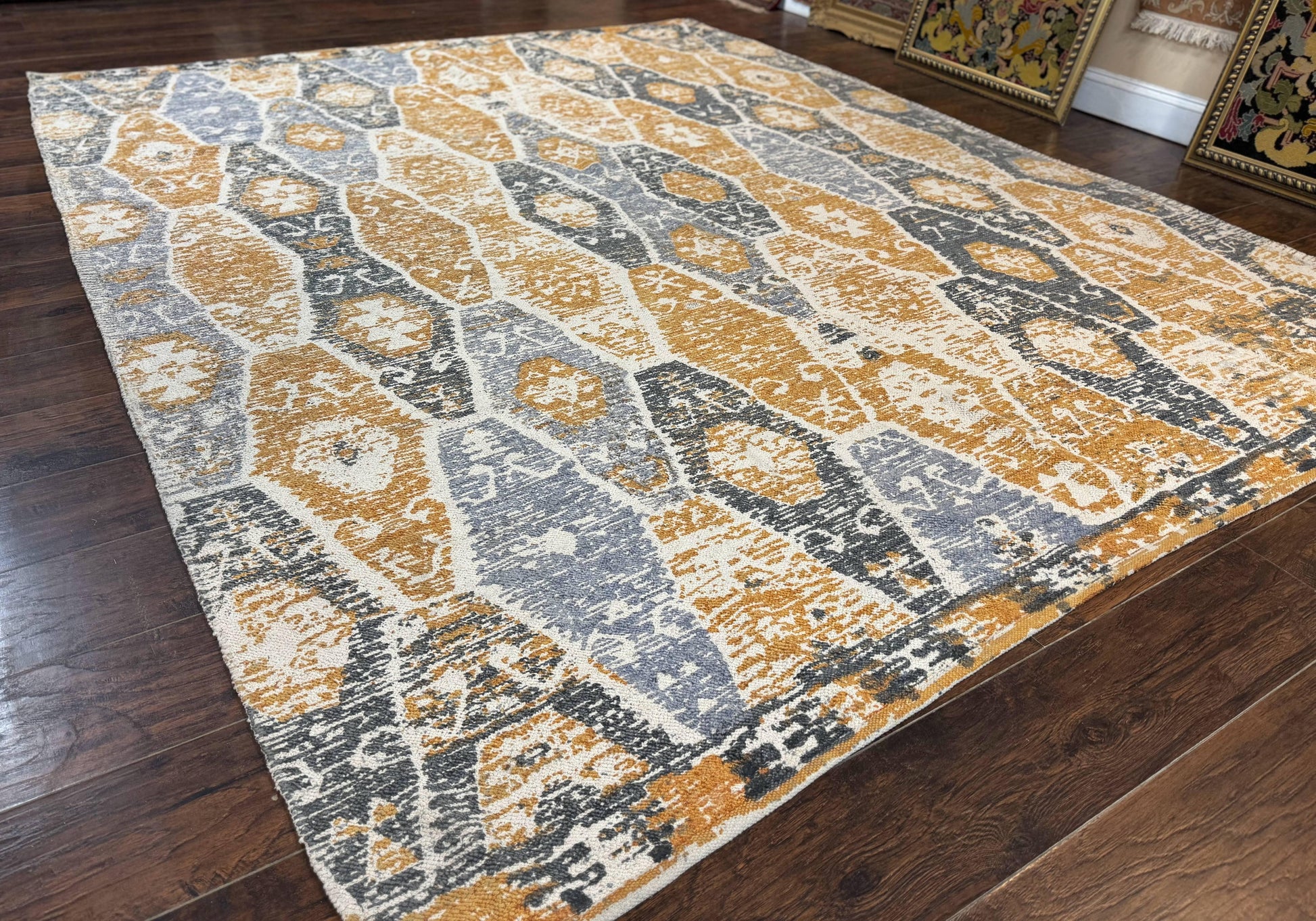 Handmade Contemporary Modern Indian Rug 8x10, Colorful - Nuvé