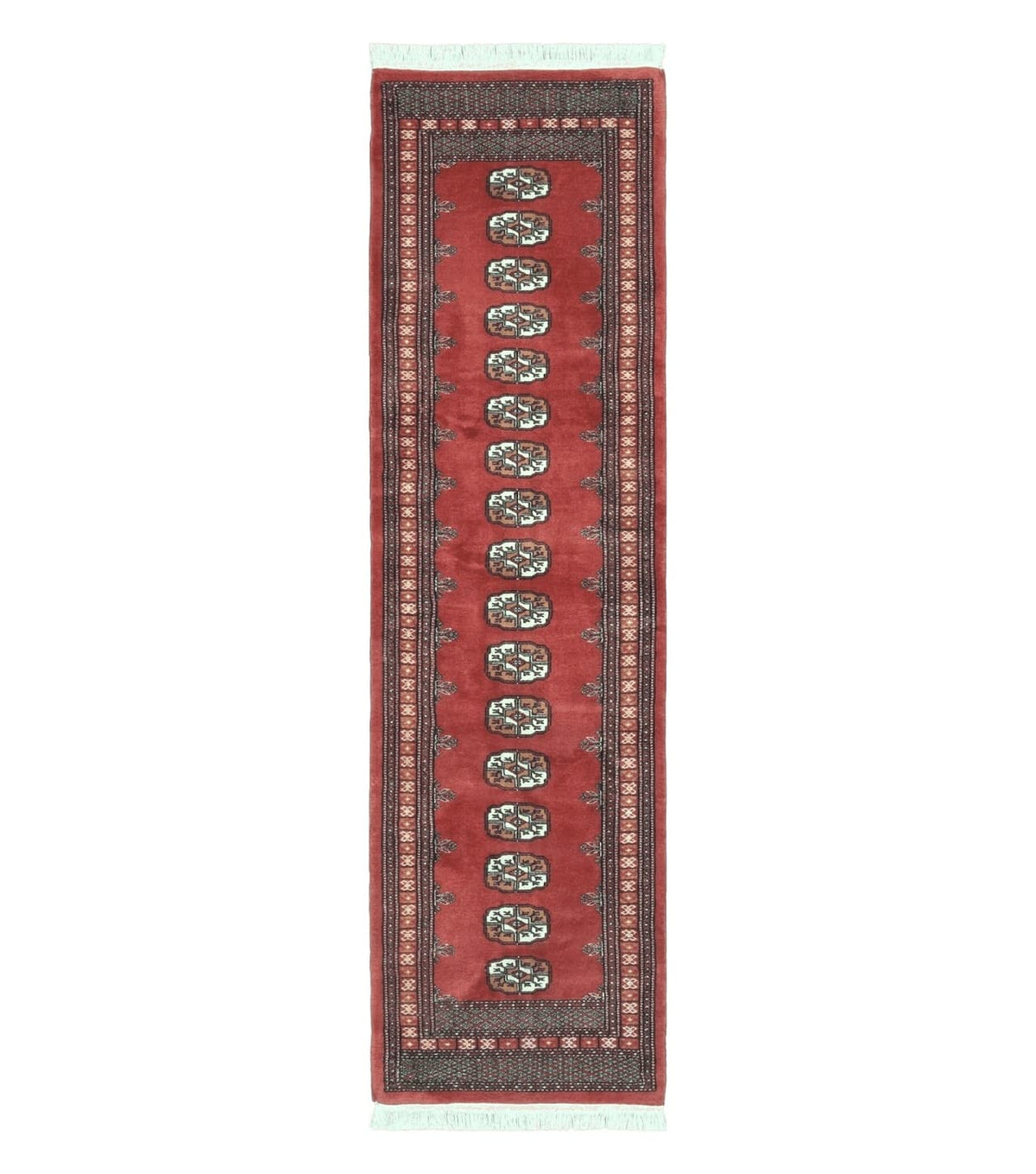 2' 8" X 10' Vintage Handmade Bokhara Turkoman Pakistani Wool Runner Rug Nice