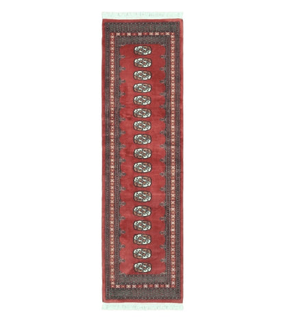 2' 8" X 10' Vintage Handmade Bokhara Turkoman Pakistani Wool Runner Rug Nice