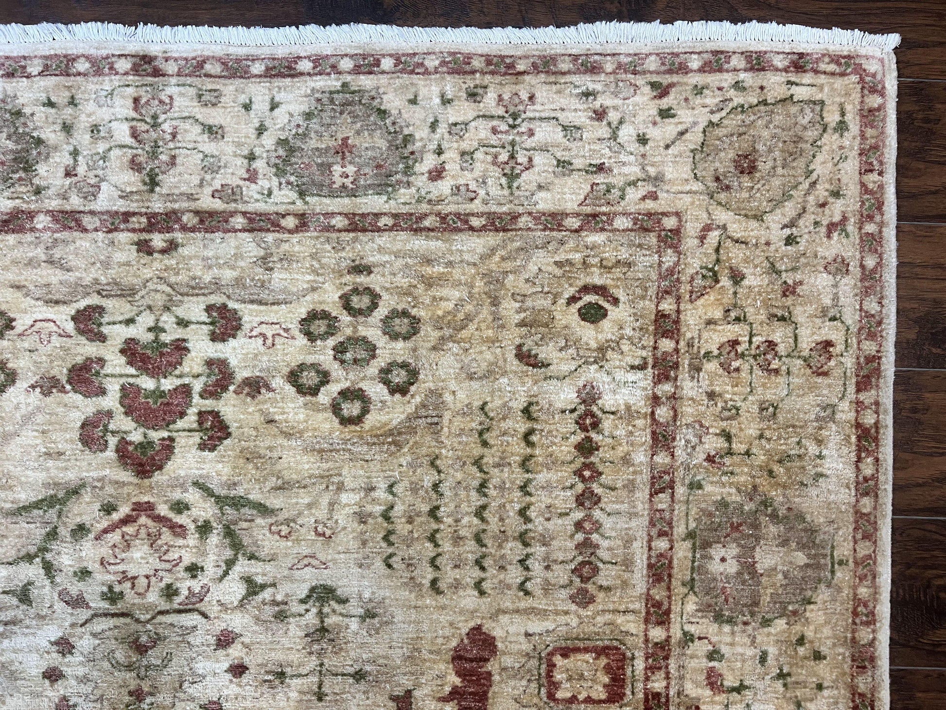 Pakistani Oushak Rug 6 x 9.6, Handmade Wool Peshawar Carpet, Farmhouse Rug - Nuvé