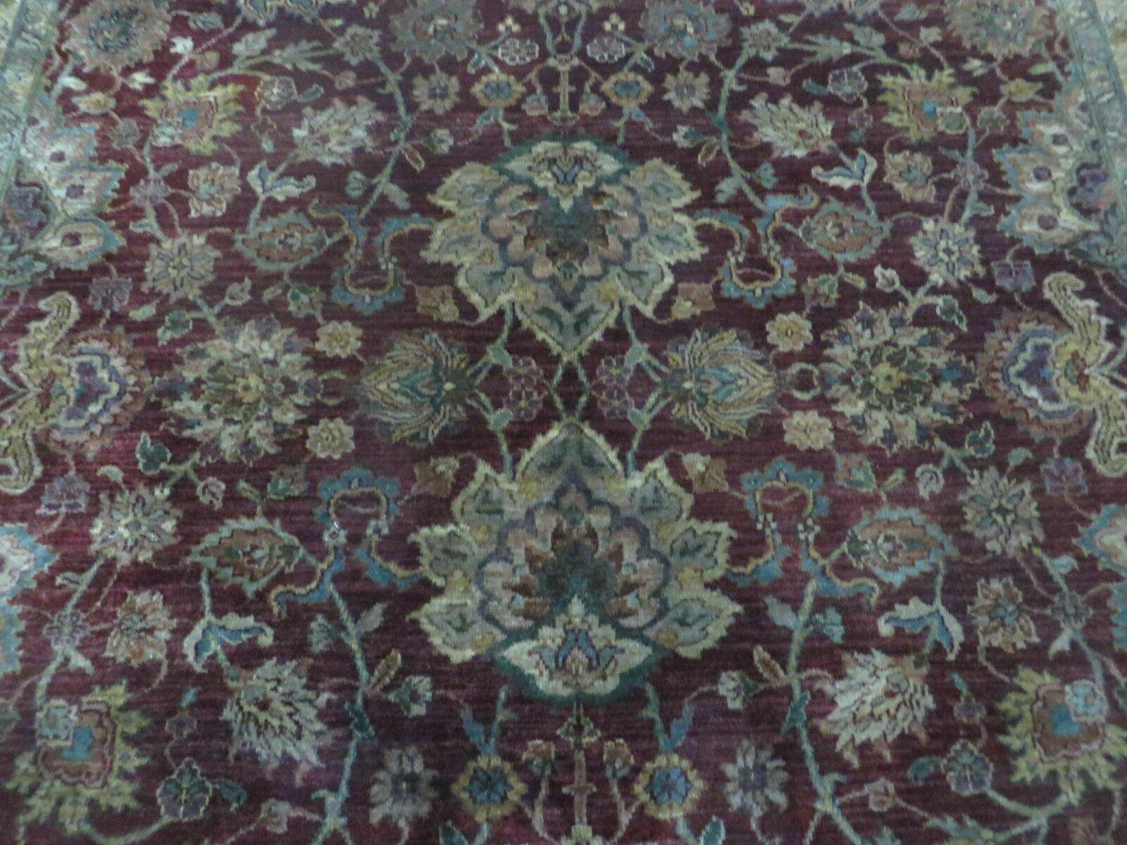 6' X 9' Handmade India Floral Oriental Wool Rug Carpet Tea Wash Red Hand Knotted - Nuvé