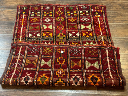 Moroccan Berber Tribal Rug 3x5, Geometric Area Rug, Red Orange Brown - Nuvé