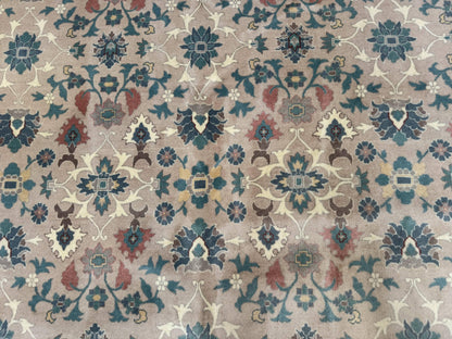 Palace Size Wool Rug 10x18, Sino Persian Kerman Rug, Oversized Hand Knotted Carpet, Light Taupe, Allover Pattern - Nuvé