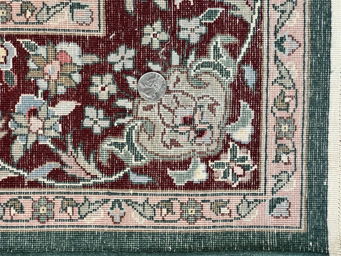 Pak Persian Rug 4x6, Wool Hand Knotted Vintage Carpet, Dark Green, Floral Medallion, Fine Oriental Rug - Nuvé