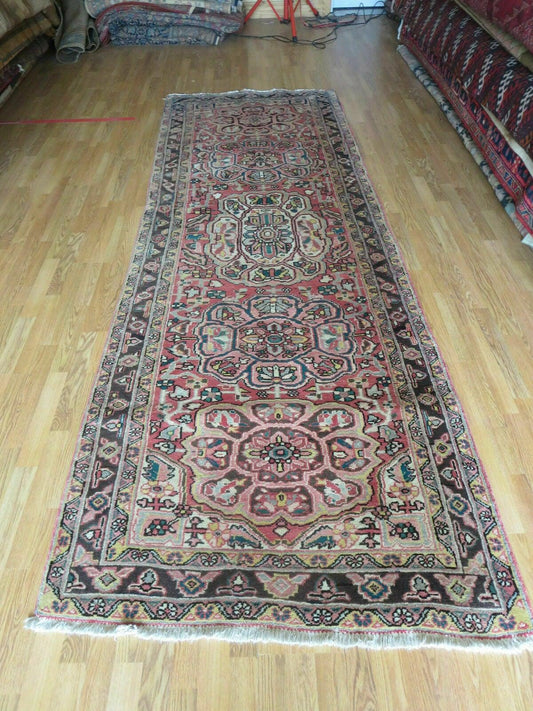 3' 9" X 10' 6" Semi Antique Handmade Turkish Wool Runner Rug - Nuvé