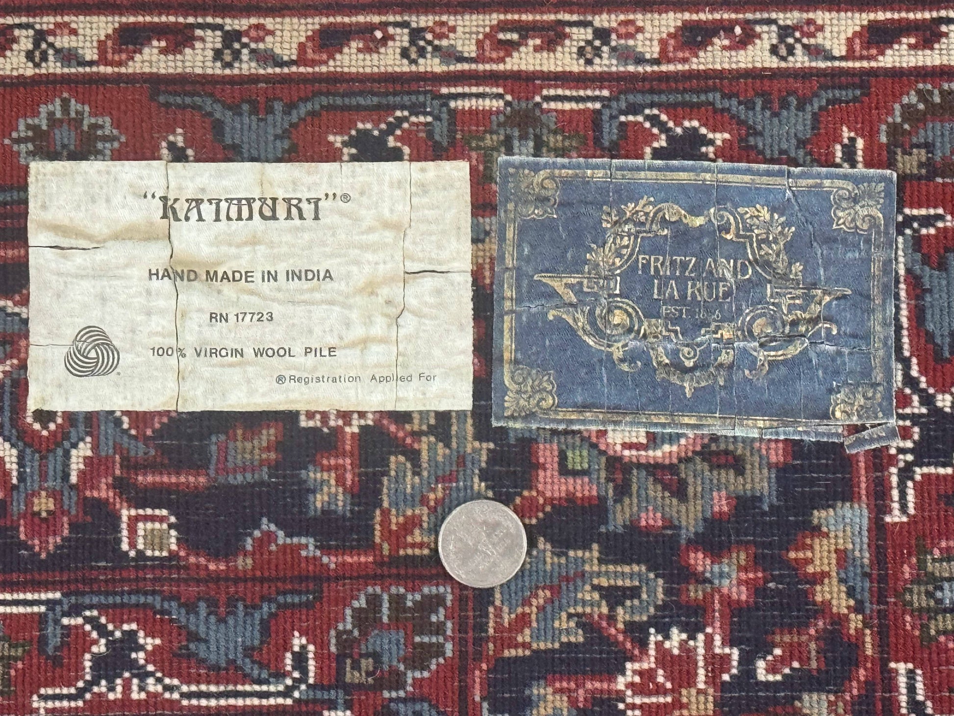 Indo Persian Rug 5x7, Vintage Traditional Floral Carpet, Burgundy and Navy Blue - Nuvé