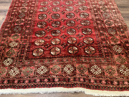 Antique Persian Turkoman Rug 5x6, Red - Nuvé