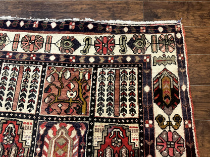 Persian Bakhtiari Tribal Rug 7x10, Panel Design, Semi Antique - Nuvé