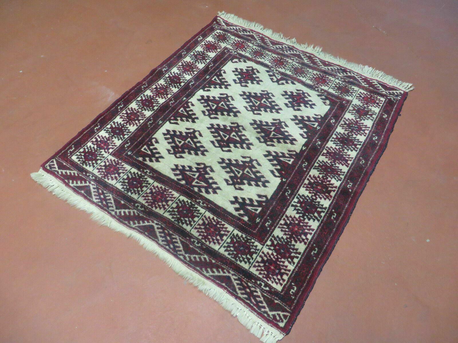 3' X 3' Vintage Handmade Turkoman Bokhara Yamud Wool Rug Nice - Nuvé