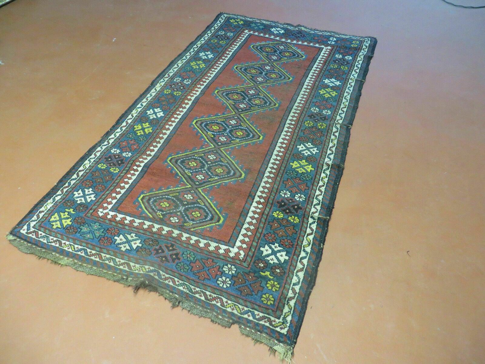3' X 6' Antique 1920s Handmade Caucasian Karabagh Ganjeh Talesh Wool Rug Nice - Nuvé