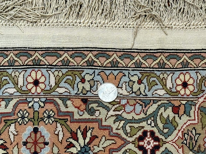 Rare Turkish Hereke Silk Rug 3x5, Tree of Life Persian Vase Design, Very Fine 440 KPSI, Signed - Nuvé