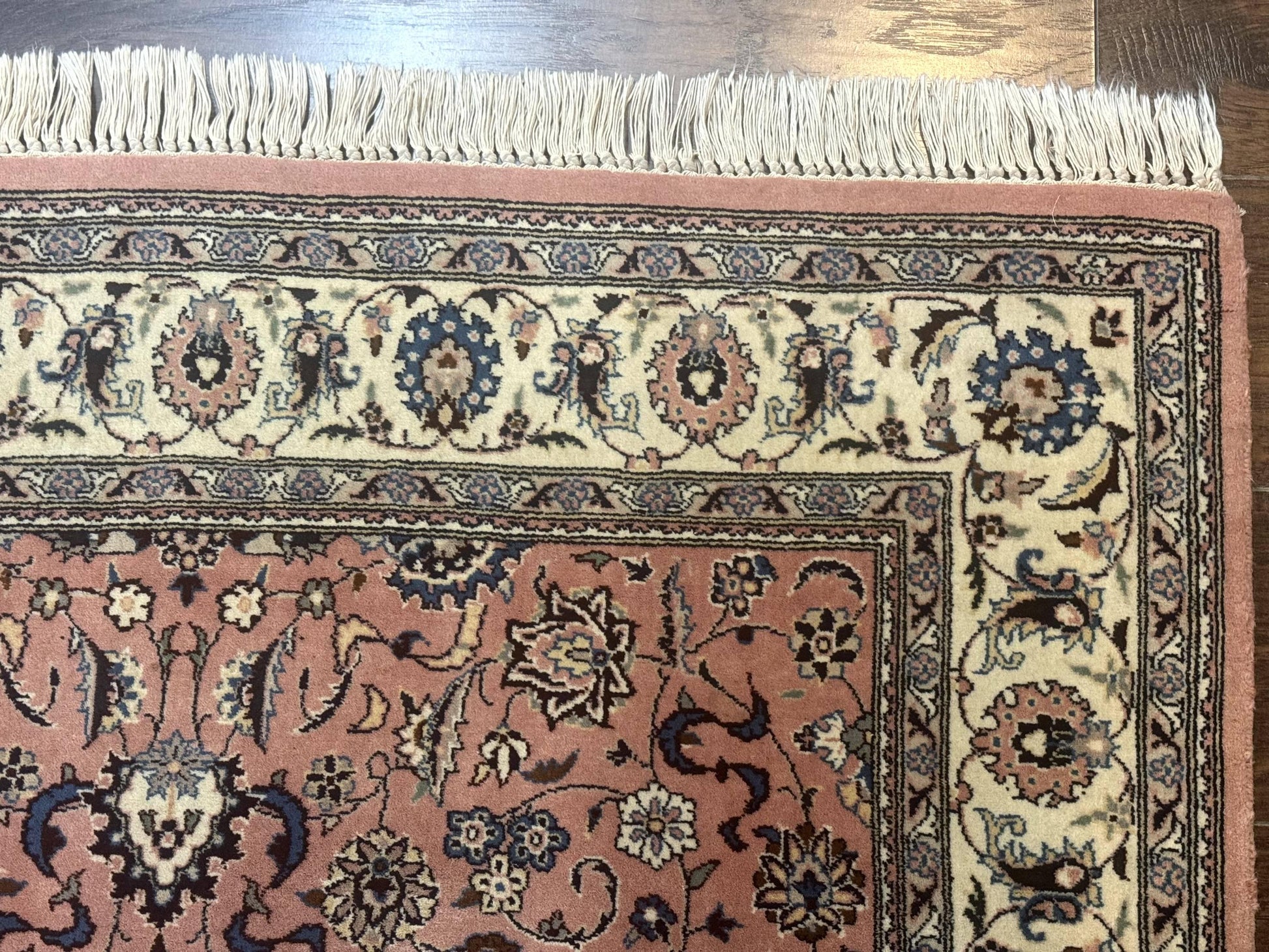 Pak Persian Rug 4x6, Pink and Cream, Very Fine 225 KPSI, Handmade Wool Oriental Carpet - Nuvé