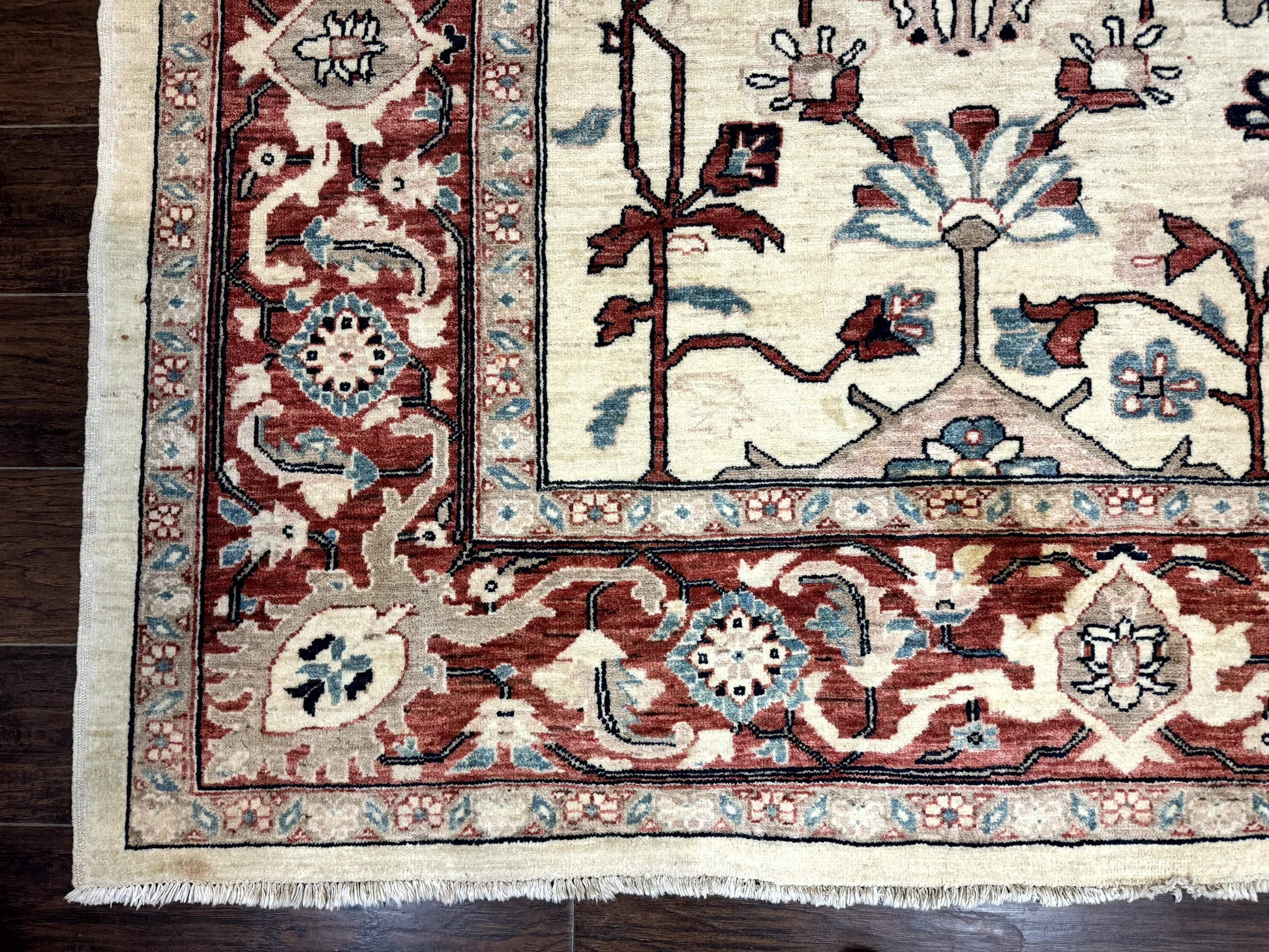 Peshawar Rug 10x14, Beige and Rust Red, Large Pak Persian Rug, Pakistani Rug - Nuvé