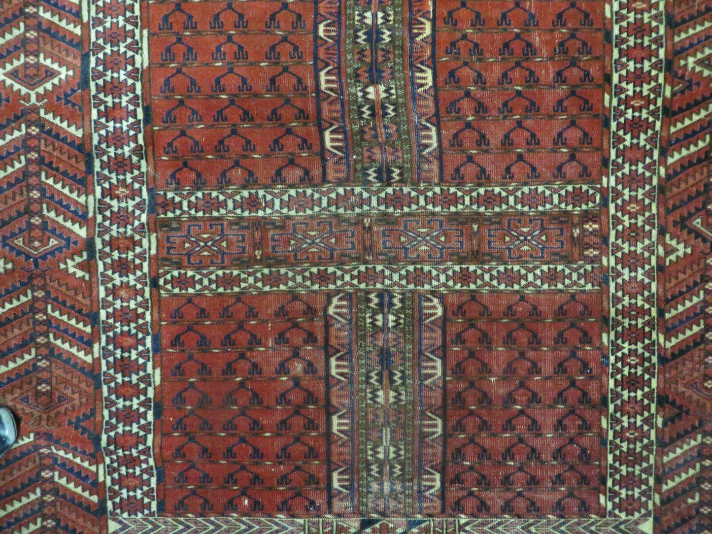 Antique Turkoman Rug 4x5, Ensi Hatchli Tekke Wool Rug - Nuvé