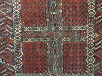 Antique Turkoman Rug 4x5, Ensi Hatchli Tekke Wool Rug - Nuvé