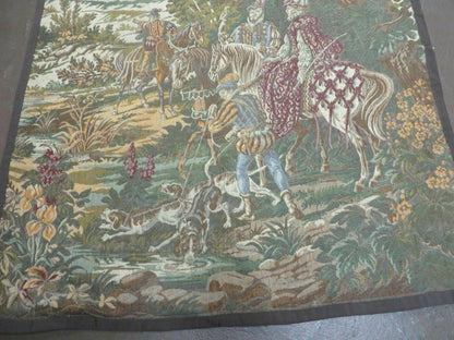 4' X 5' Vintage Tapestry Belgium Hand Loomed Victorian Nice 90f - Nuvé