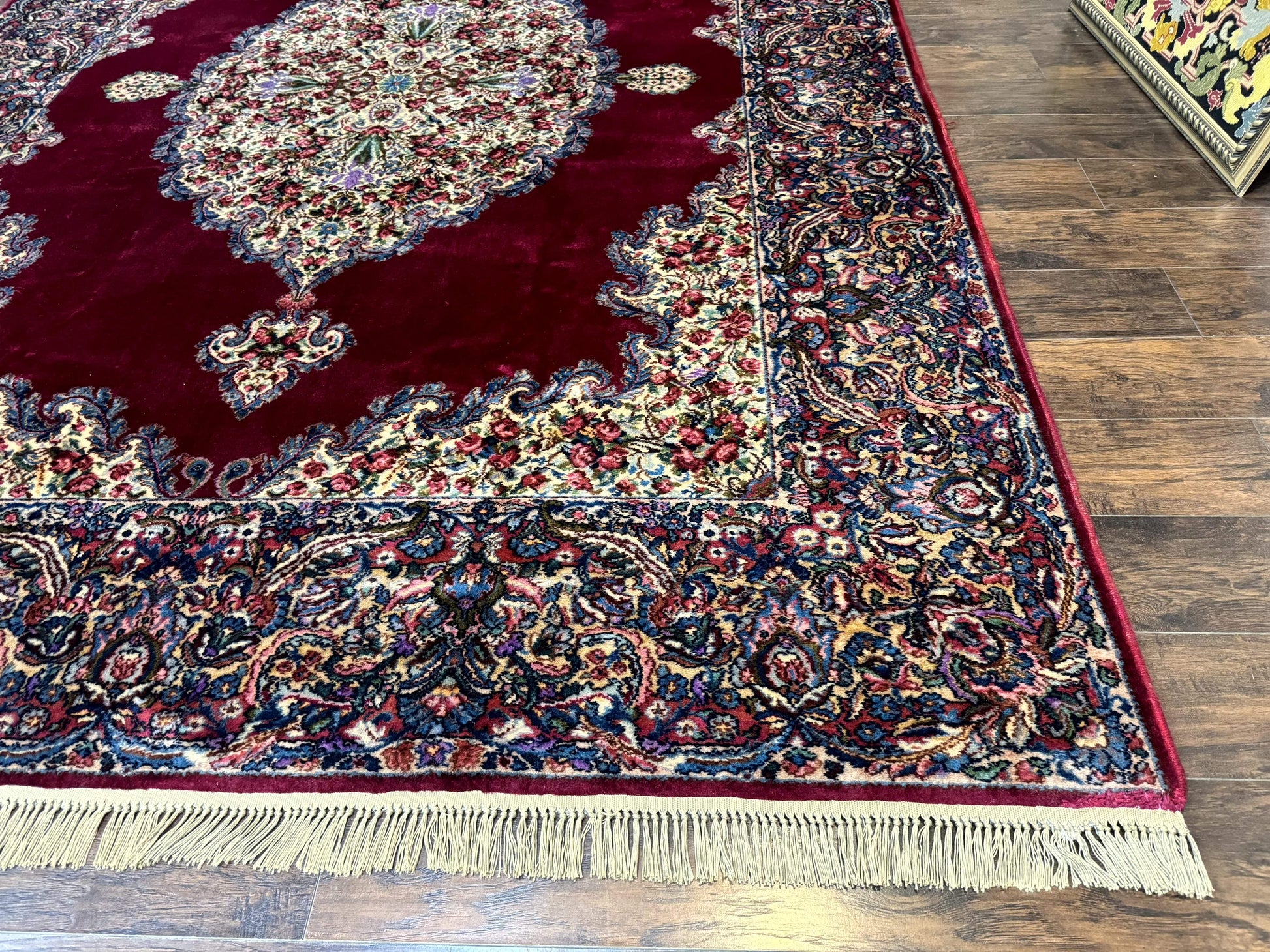 Karastan Rug 8.8 x 12 - Red Floral Kirman - Wool Pile Carpet - Nuvé