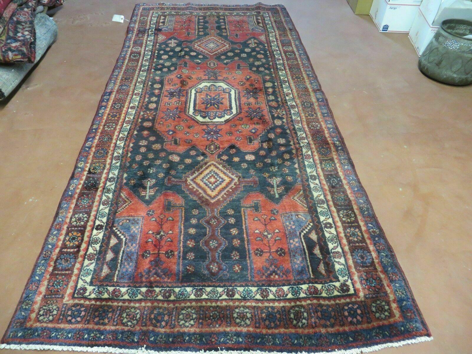4' X 9' Antique Handmade Turkish Tribal Oriental Geometric Wool Rug # 605 - Nuvé