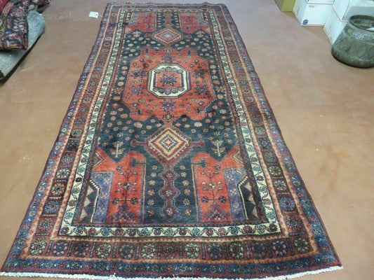 4' X 9' Antique Handmade Turkish Tribal Oriental Geometric Wool Rug # 605 - Nuvé