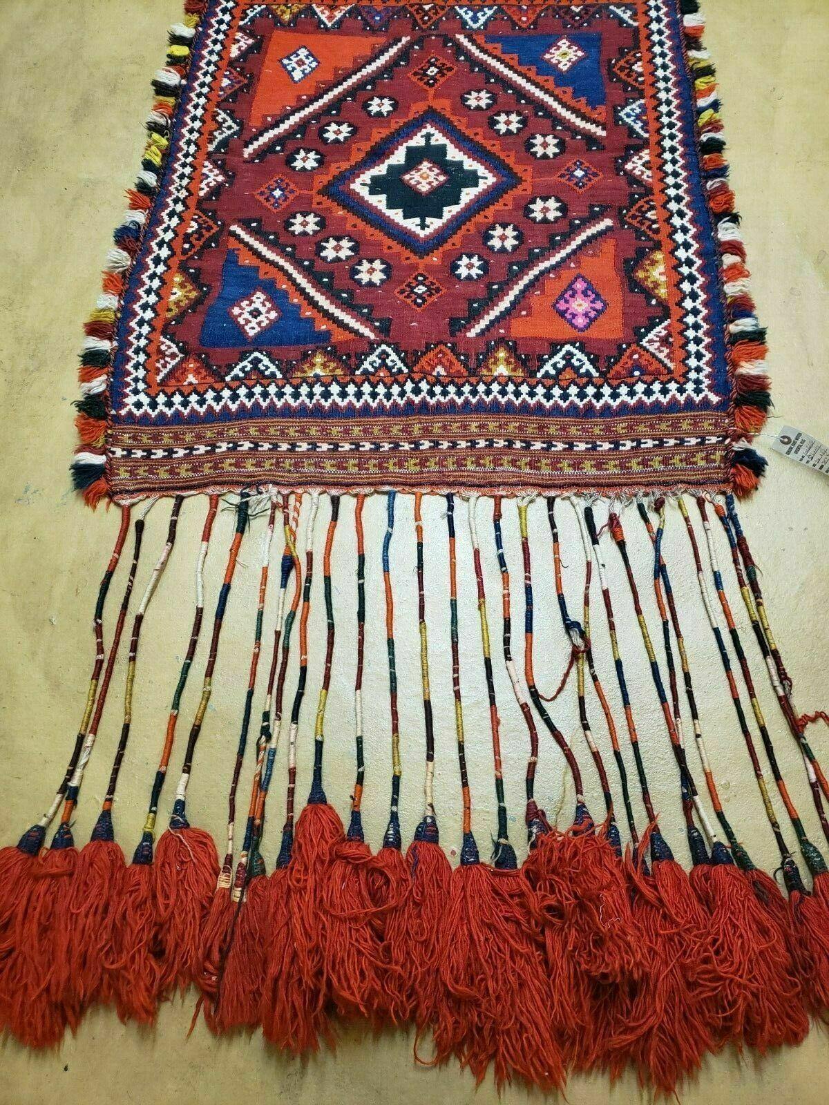 3' X 4' Antique Handmade Turkish Wool Kilim Rug Decorative Seat Cover - Nuvé