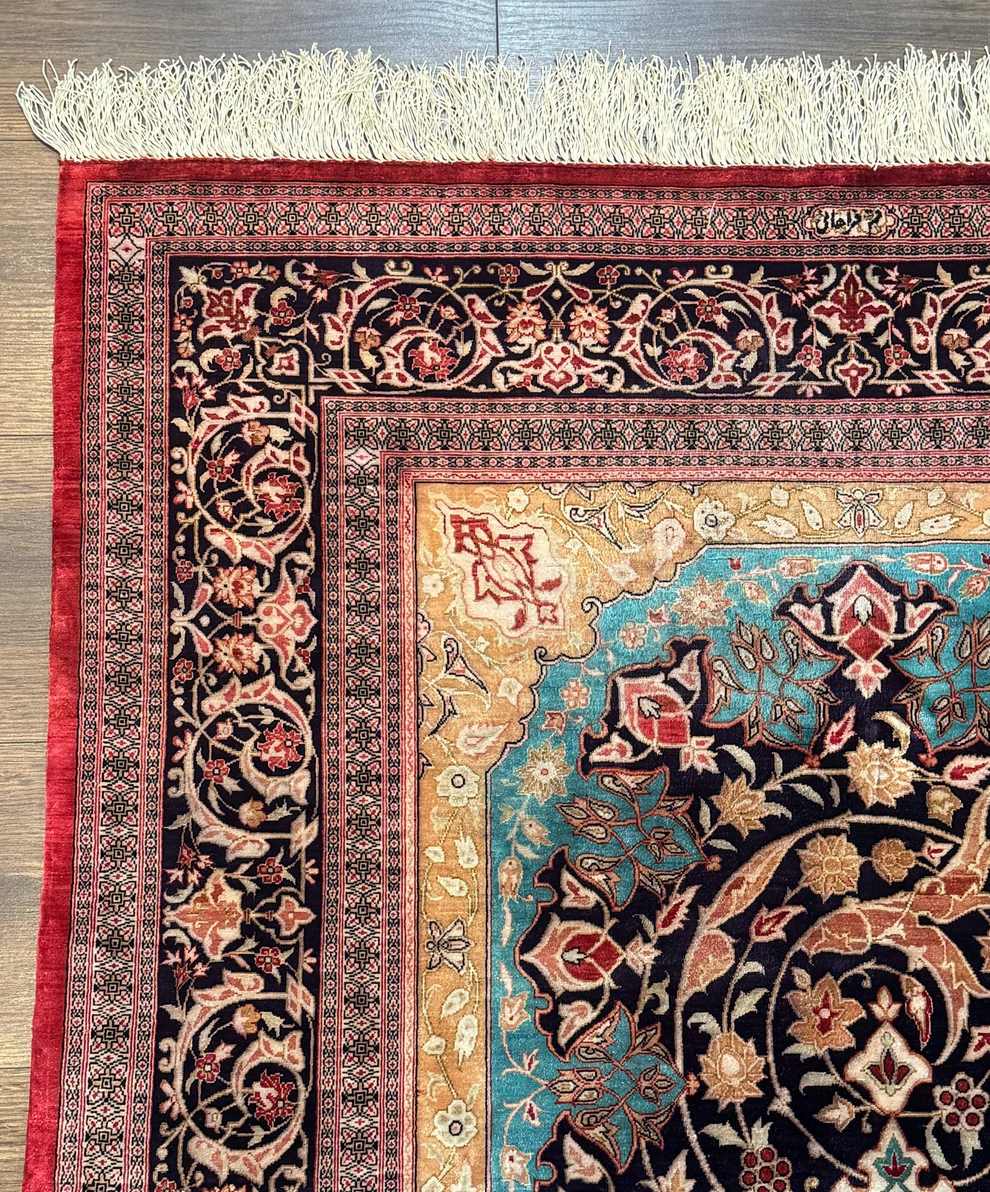 Magnificent Persian Qum Silk Rug 3x5, Exceptionally Fine 780 KPSI, Signed, Rare - Nuvé