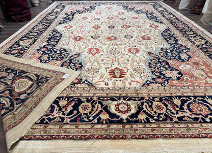Large Palace Sized Stark Carpet 13x19, Traditional Wool Handmade Rug, Beige - Nuvé