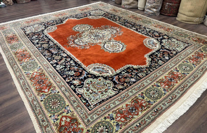 Persian Rug 11x13, Semi Open Field, Soft Wool Pile, Vintage Persian Carpet, Persian Tabriz Tabatabai - Nuvé
