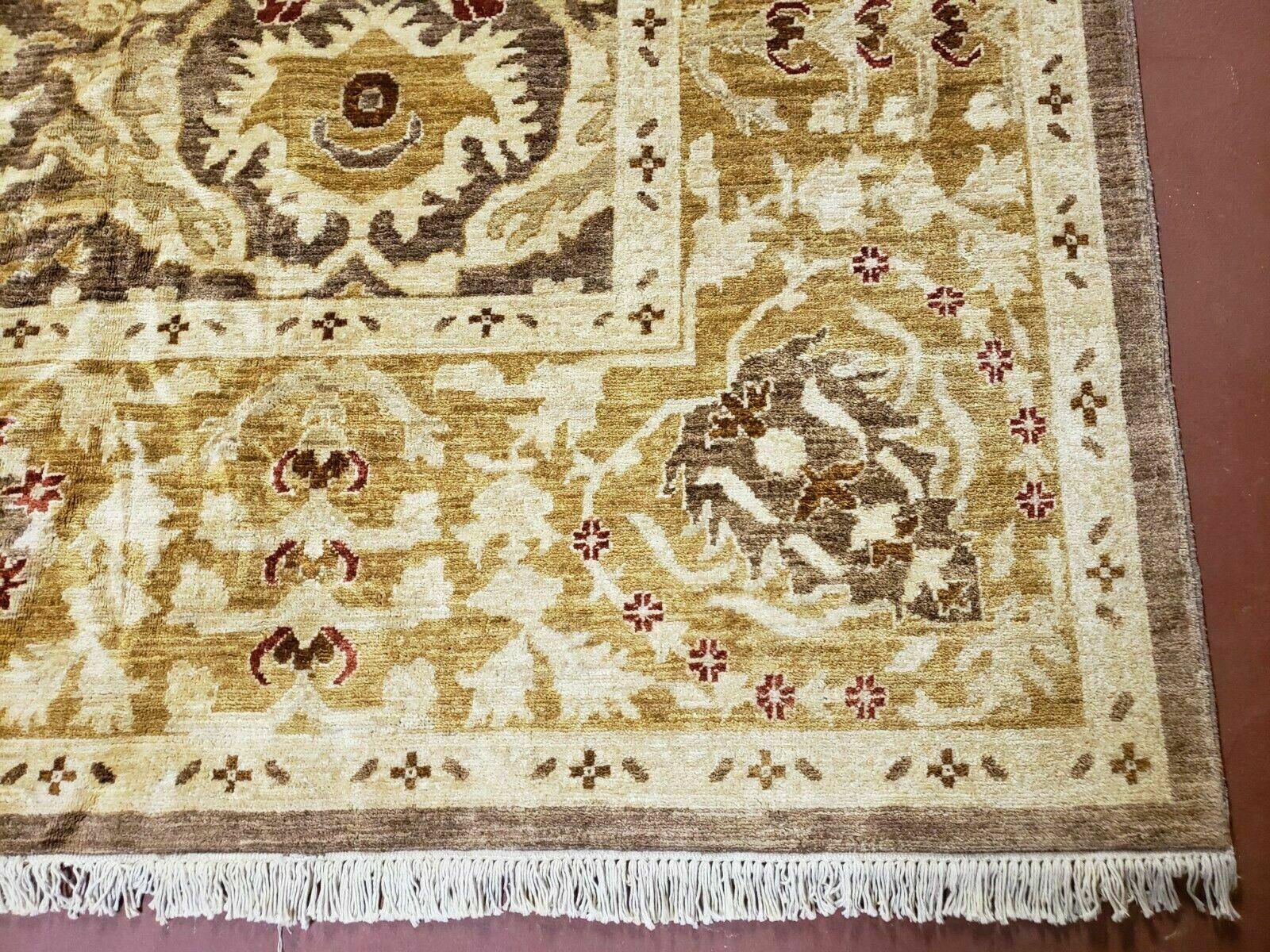 10' X 14' Handmade Pak Peshavar Chobi Agra Wool Carpet Coffee Brown Gold - Nuvé