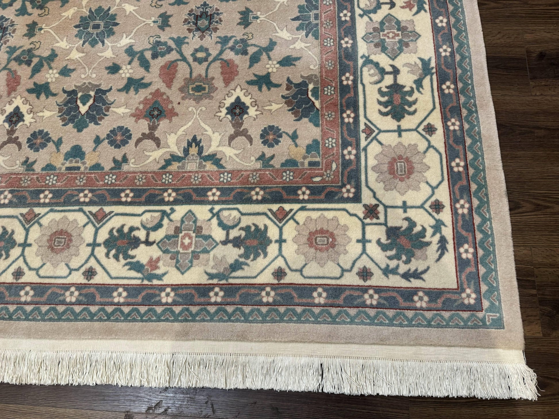 Palace Size Wool Rug 10x18, Sino Persian Kerman Rug, Oversized Hand Knotted Carpet, Light Taupe, Allover Pattern - Nuvé