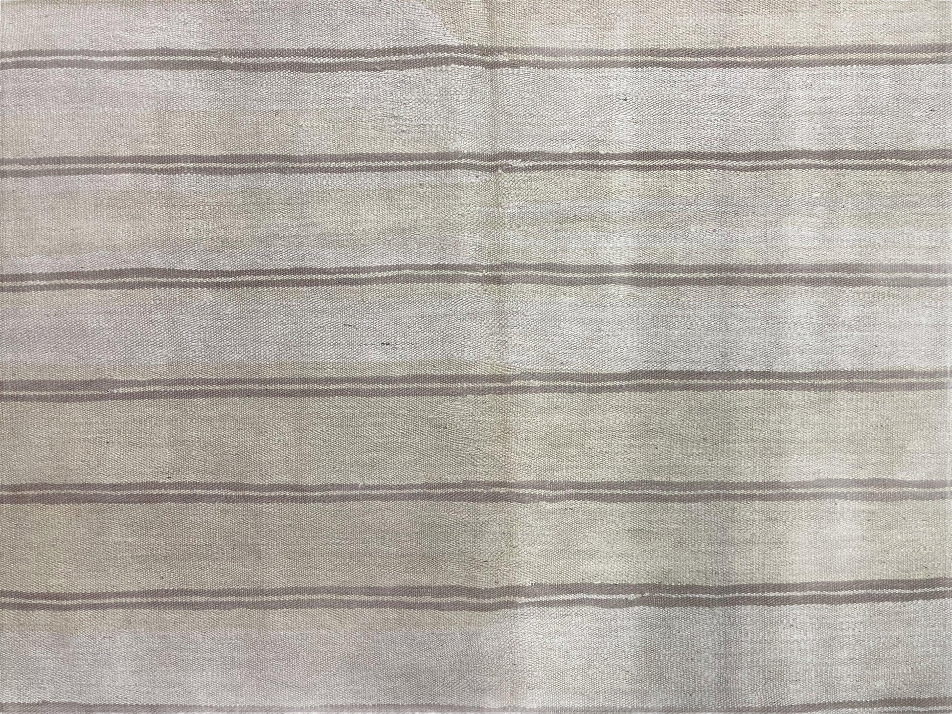5x8 Turkish Kilim Rug, Flatweave Carpet, Striped Blanket, Southwestern Design, New, Gray, Wool, High Quality, Hand-Knotted - Nuvé