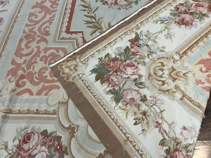 Aubusson Rug 10x14, Wool Handmade Vintage Carpet, Elegant French European Design Rug, Large Room Sized Aubusson Rug, Stark Carpet - Nuvé