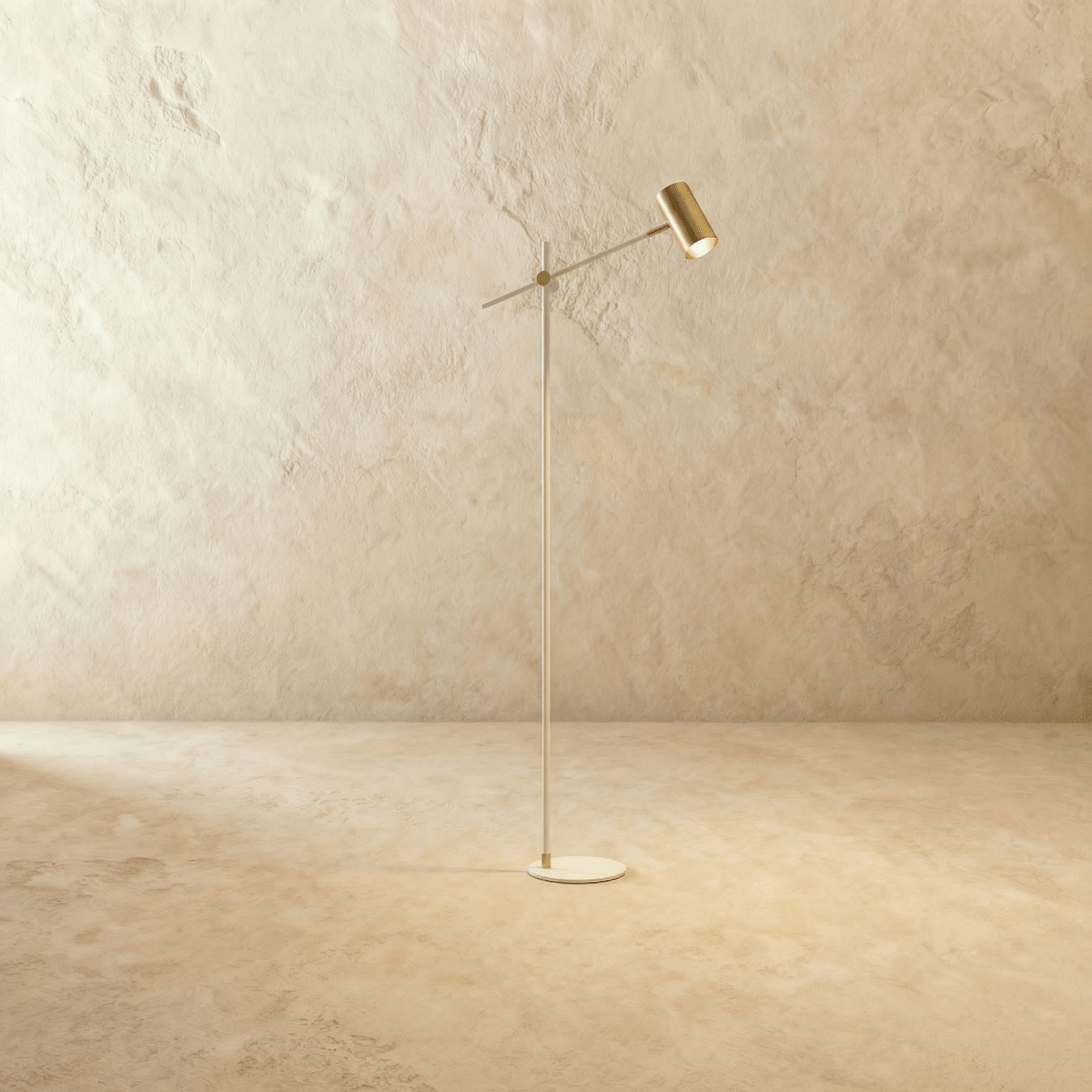 Residence Supply Bellis Floor Lamp with a sleek modern design and a tall, adjustable stand featuring a stylish lampshade.