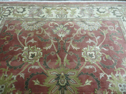 6' X 9' Vintage Handmade Indian Floral Oriental Wool Rug Veg Dyes Nice - Nuvé