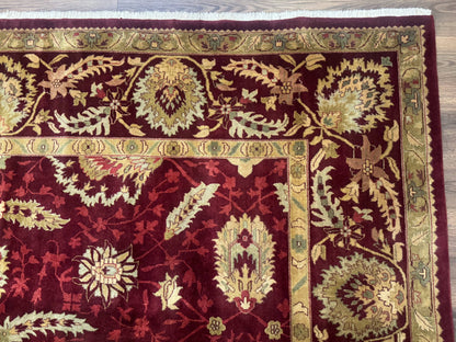 Indo Mahal Rug 9x12, Allover Pattern, Dark Red, Traditional Wool Area Rug - Nuvé