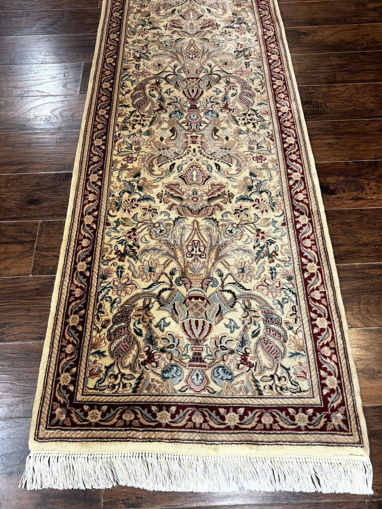 Pakistani Runner Rug 2.8 x 14, Pak Persian Hallway Rug, Cream Color - Nuvé