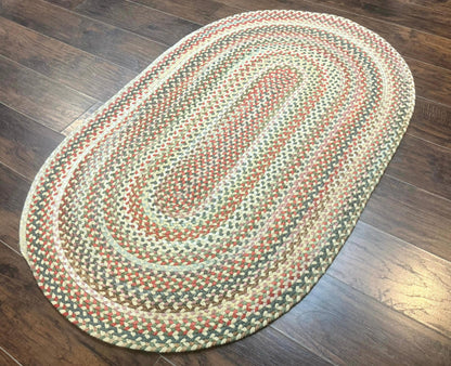 Braided American Oval Rug 3x5, Multicolor, Hand Braided - Nuvé