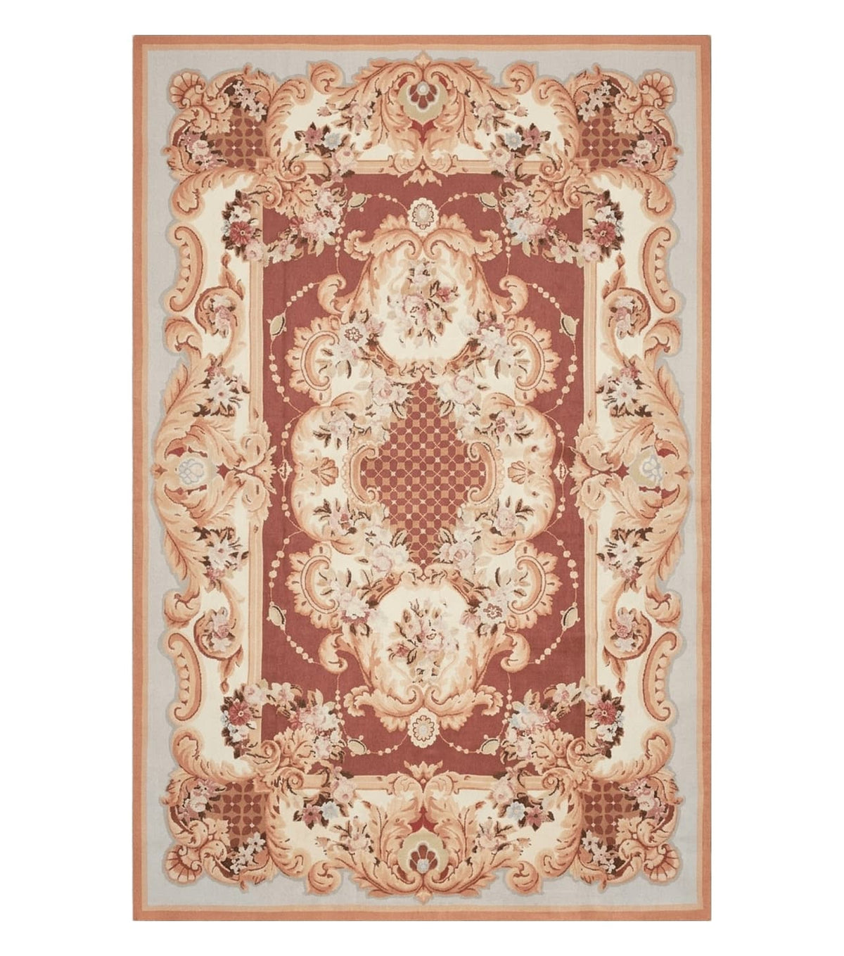 6' X 9' Vintage Handmade Chinese Needlepoint Wool Rug Flat Weave