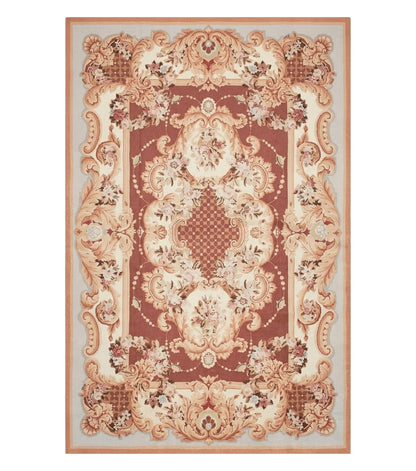 6' X 9' Vintage Handmade Chinese Needlepoint Wool Rug Flat Weave
