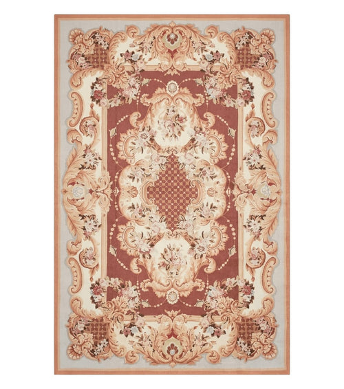 6' X 9' Vintage Handmade Chinese Needlepoint Wool Rug Flat Weave